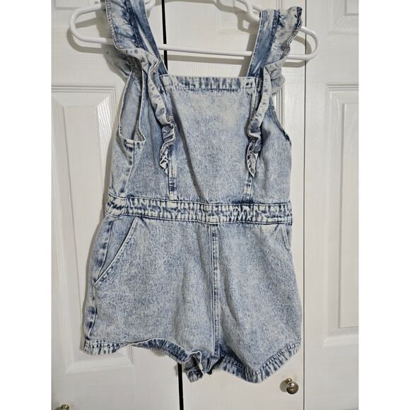 Shein curve 0xl women's denim shorts white washed romper - Picture 1 of 10